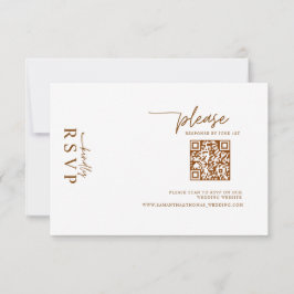 Digital Rustik Terrakotta Blommig QR-kod Bröllop OSA Kort