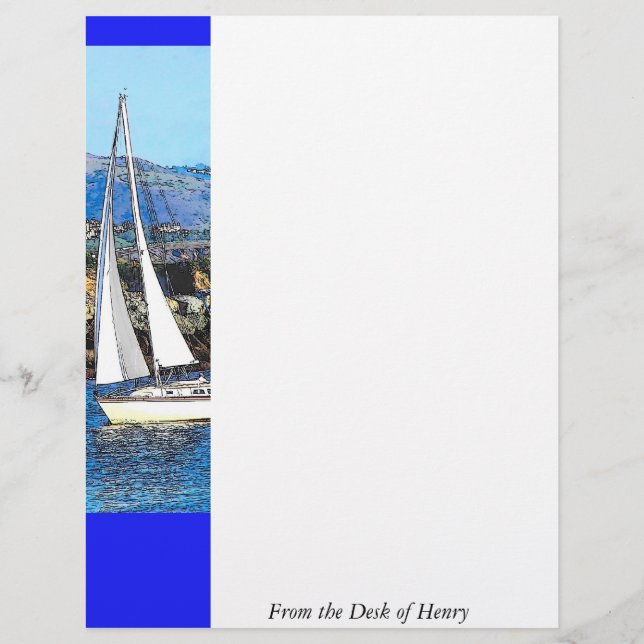 Digital Sailboat-Personlig Letterhead (Framsida)