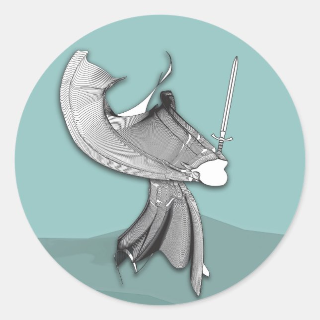 Digital Samurai Runt Klistermärke (Framsida)