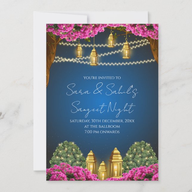 Digital Sangeet-inbjudan & bröllop Sangeet-kort Inbjudningar (Framsida)