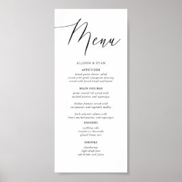 Digital Simple Calligraphy Rustic Bröllop Menus Poster