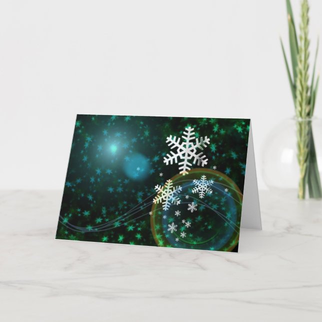 Digital snöflinga Natur Vinter Fred Kärlek Öde Helgkort (Framsida)
