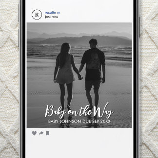 Digital Social Media Pregnancy Reveal Photo Meddelande