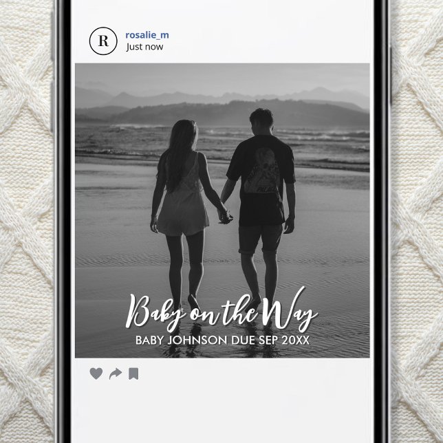 Digital Social Media Pregnancy Reveal Photo Meddelande (Skapare uppladdad)