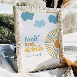 Digital Sol Party Food and Drinks Sign Poster