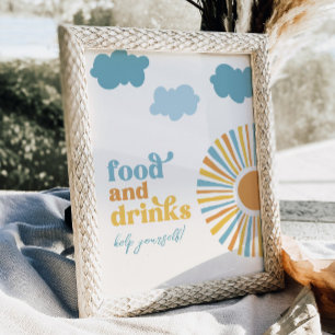 Digital Sol Party Food and Drinks Sign Poster