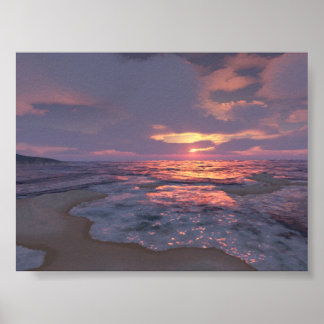 Digital solnedgång poster