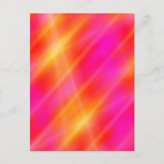 Digital Space Art-vykort - Rosa/Orange Ljus Vykort (Framsida)