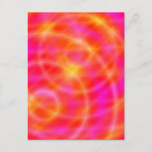Digital Space Art-vykort - Rosa/Orange Planets Vykort