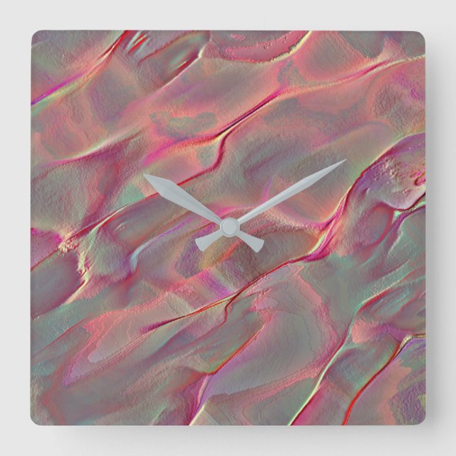 Digital sten i platinskugga, levande korall eller  fyrkantig klocka (Framsida)