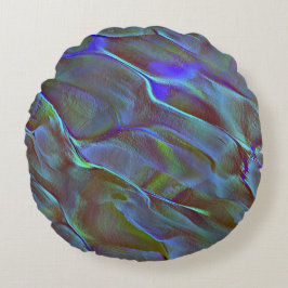 Digital sten i satatingskugga av bränd blå grönt rund kudde