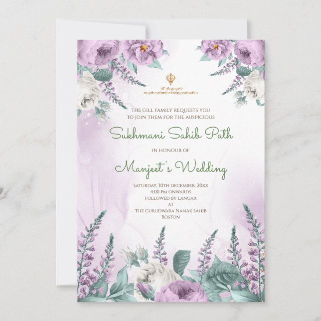 Digital Sukhmani Path inbjudan & Akhand path inbju (Framsida)