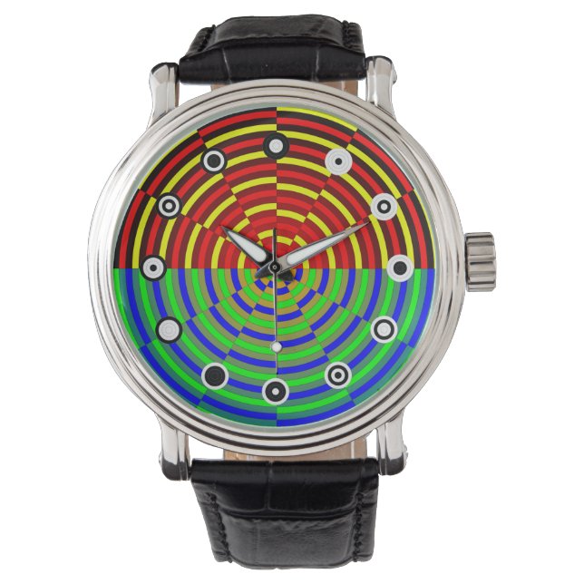 Digital Sunset (Binary Ansikte) av Kenneth Yoncich Armbandsur (Framsida)