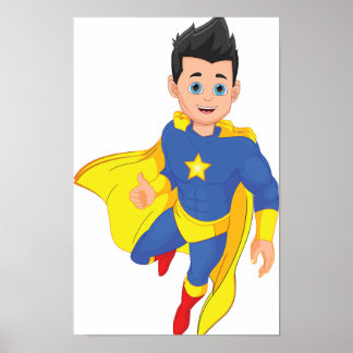 Digital superhjälte Poster och stämplar ut
