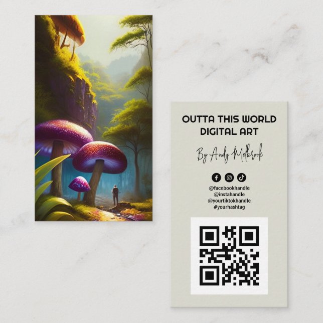 Digital Surreal Artist QR-kod Visitkort (Fram/baksida)