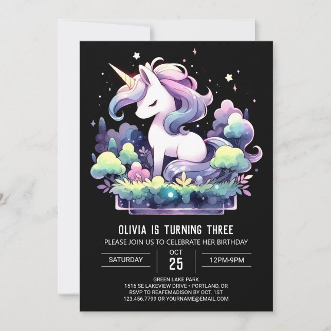 Digital Sweet Horse Birthday Inbjudningar (Framsida)