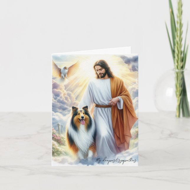 Digital sympati för Hund Loss Jesus med Collie Kort (Framsida)