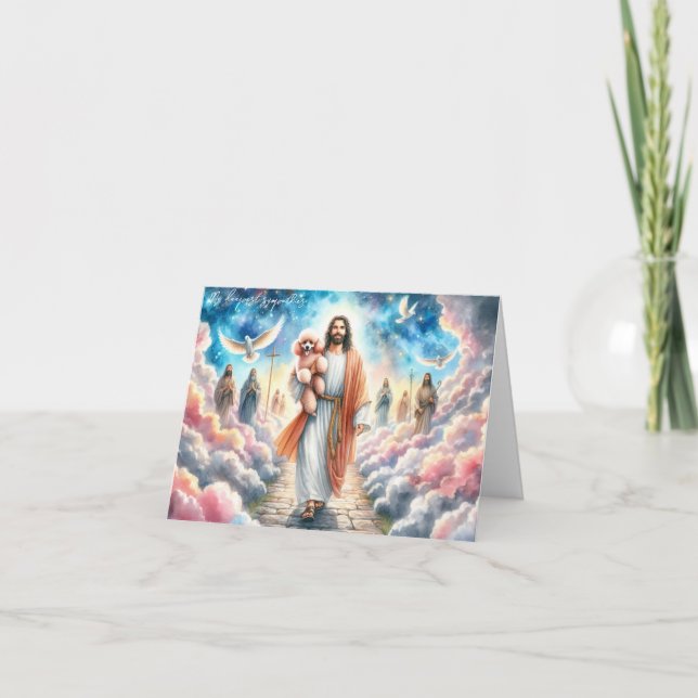 Digital sympati för Hund Loss Jesus med Pudel Kort (Framsida)