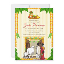 Digital Tamil Houseuppvärmningsinbjudan Telugu