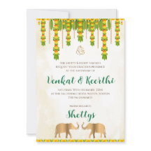 Digital Telugu inbjudan och indisk bröllopsinbjuda