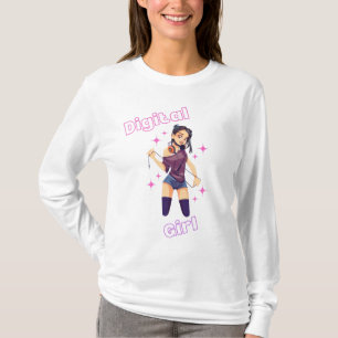 digital tjej med stjärnor t shirt