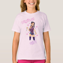 digital tjej med stjärnor t shirt