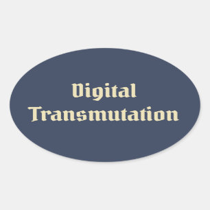 Digital transmutation ovalt klistermärke
