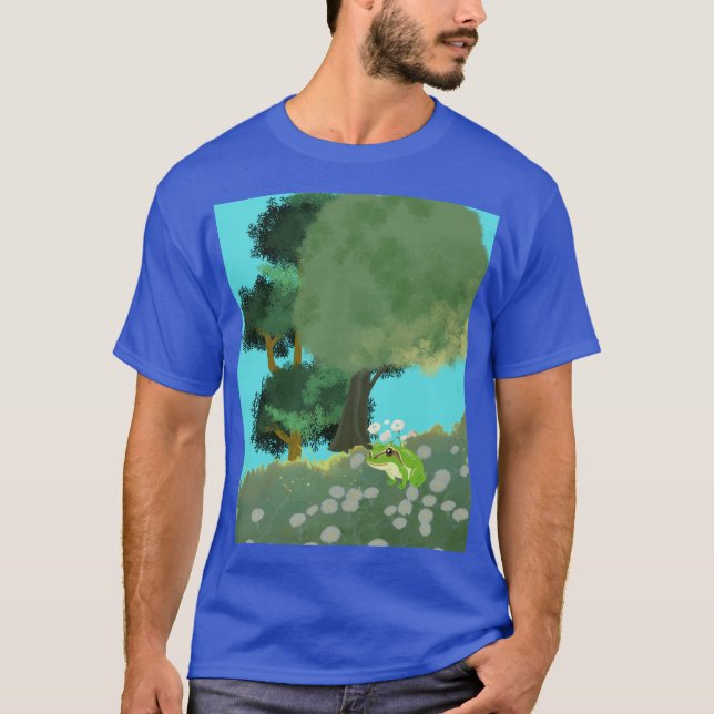 DIGITAL TREE AND DAISIES ART T SHIRT (Framsida)