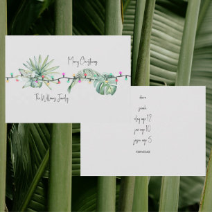Digital Tropical Foliage & Ljus-julkort Inbjudningar