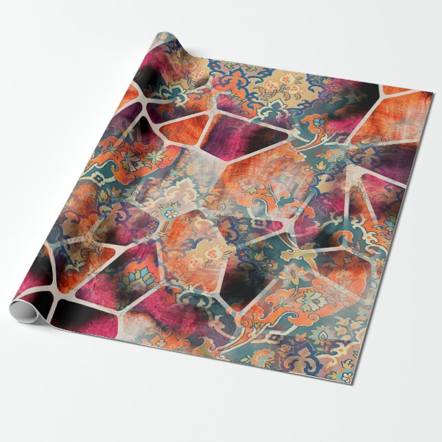 Digital trycktextil mönster tapet colorfu presentpapper (Utrullad)