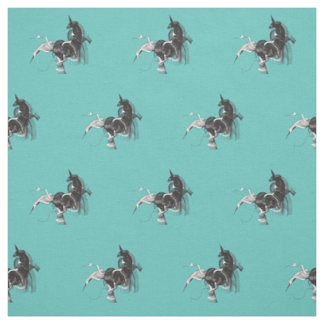 Digital Unicorn Figur Mönster Tyg (Provkarta)