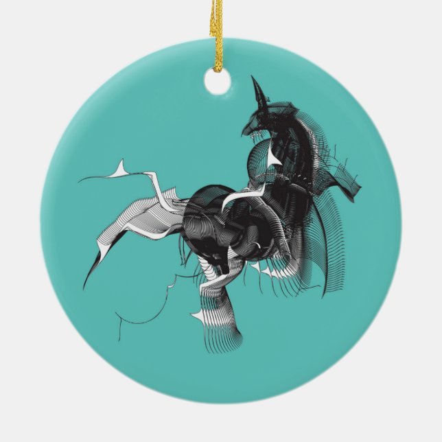 Digital Unicorn Julgransprydnad Keramik (Baksidan)