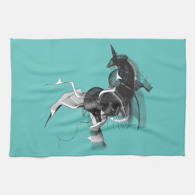 Digital Unicorn Kökshandduk (Horisontell)