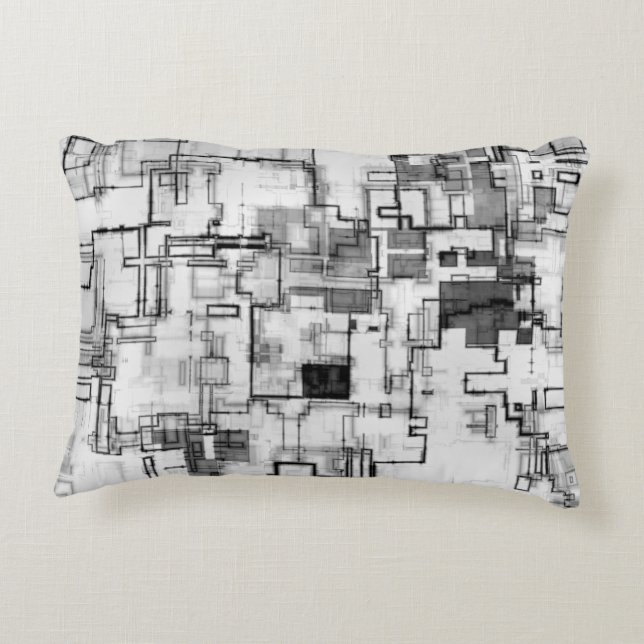 Digital urban kretsdesign prydnadskudde (Baksidan)