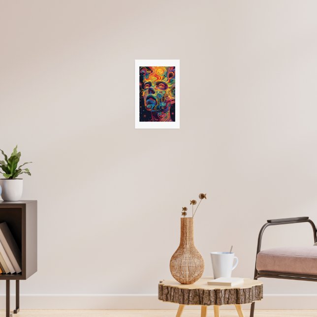 Digital utskrift av en konstgjord av en man. poster (Vardagsrum 3)