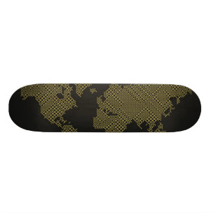 Digital världskarta old school skateboard bräda 18 cm