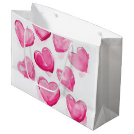 Digital vattenfärgskonst med rosa hjärtan