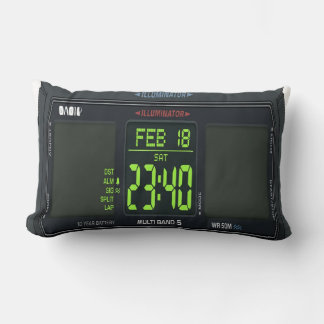 Digital Watch Face Lumbar Pillow Lumbarkudde