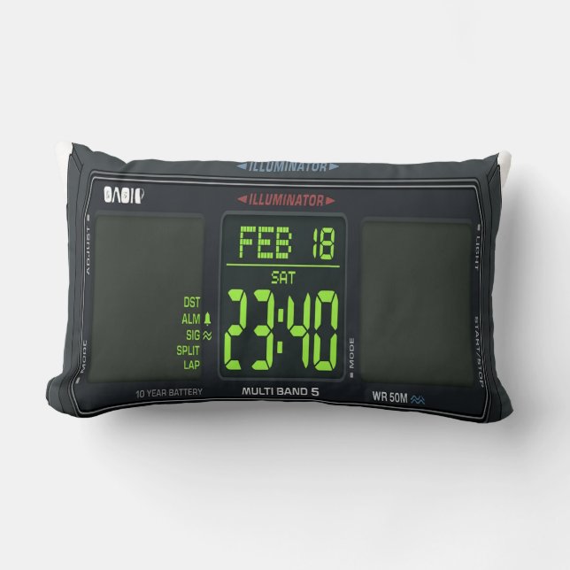  Digital Watch Face Lumbar Pillow Lumbarkudde (Framsida)