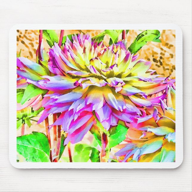 Digital Watercolor Dahlia Gift Musmatta (Framsidan)