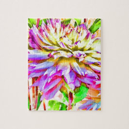 Digital Watercolor Dahlia Pussel