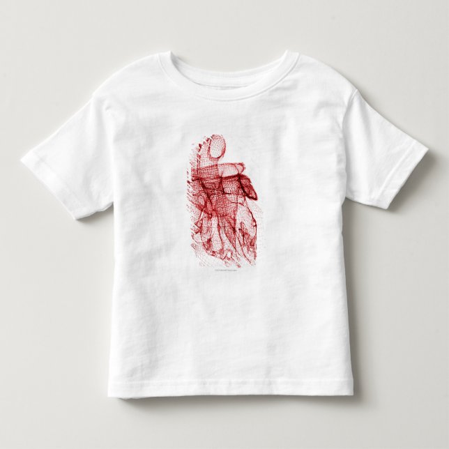 Digital wireframe av människahjärtan tee shirt (Framsida)