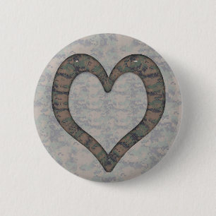 Digital Woodland Camouflage Heart på Camo Knapp