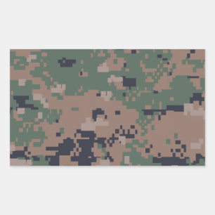 Digital Woodland Camouflage Rektangulärt Klistermärke