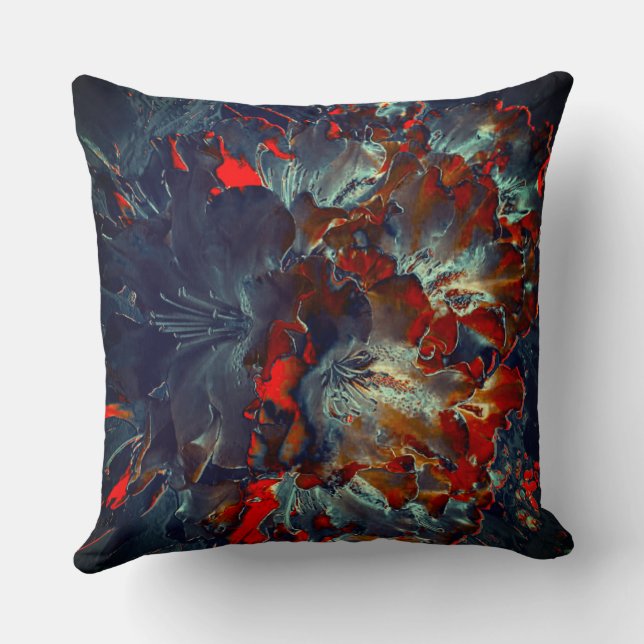 Digitala blommor i aska och kol i kolvar kudde (Baksida)