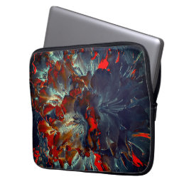 Digitala blommor i aska och träkol över kol laptop fodral