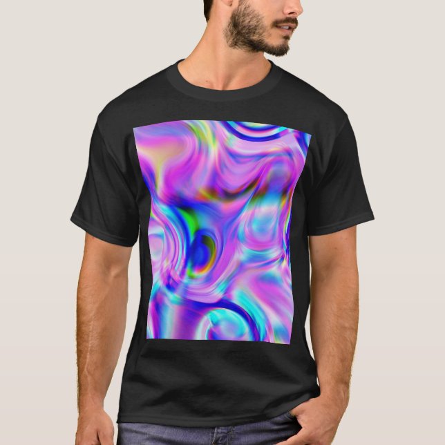 Digitala effekter: multifärgad abstrakt mönster. t shirt (Framsida)