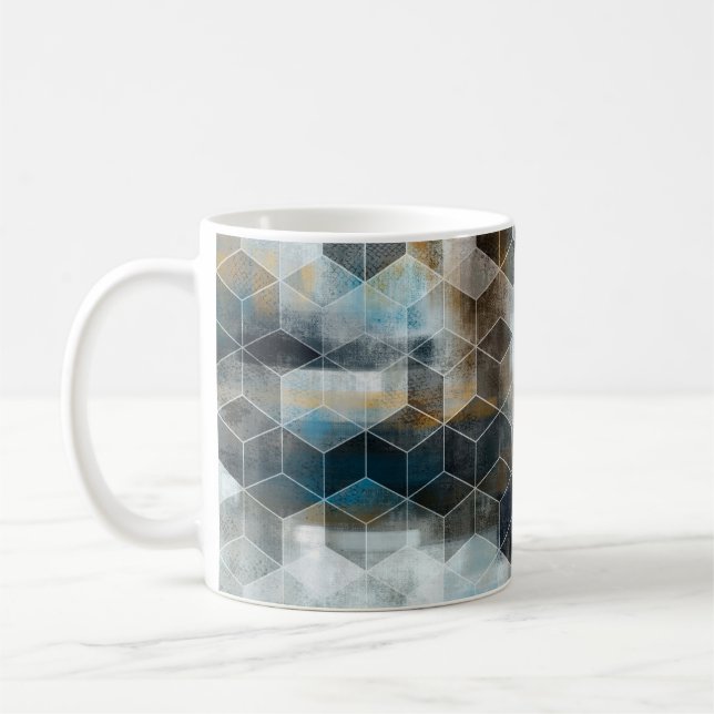 Digitala, färgstarka väggplattor, bakgrund. kaffemugg (Vänster)