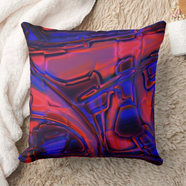 Digitala former i blek röd under blå film kudde (Filt)