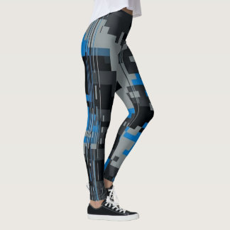 Digitala Glitch Kamouflage Leggings - Cyberpunk Kv